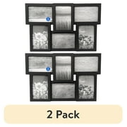 (2 pack) (2 pack) Mainstays – 4x6 Picture Frame – Black Gallery 6 Photo Linear Program Wall Photo Frame