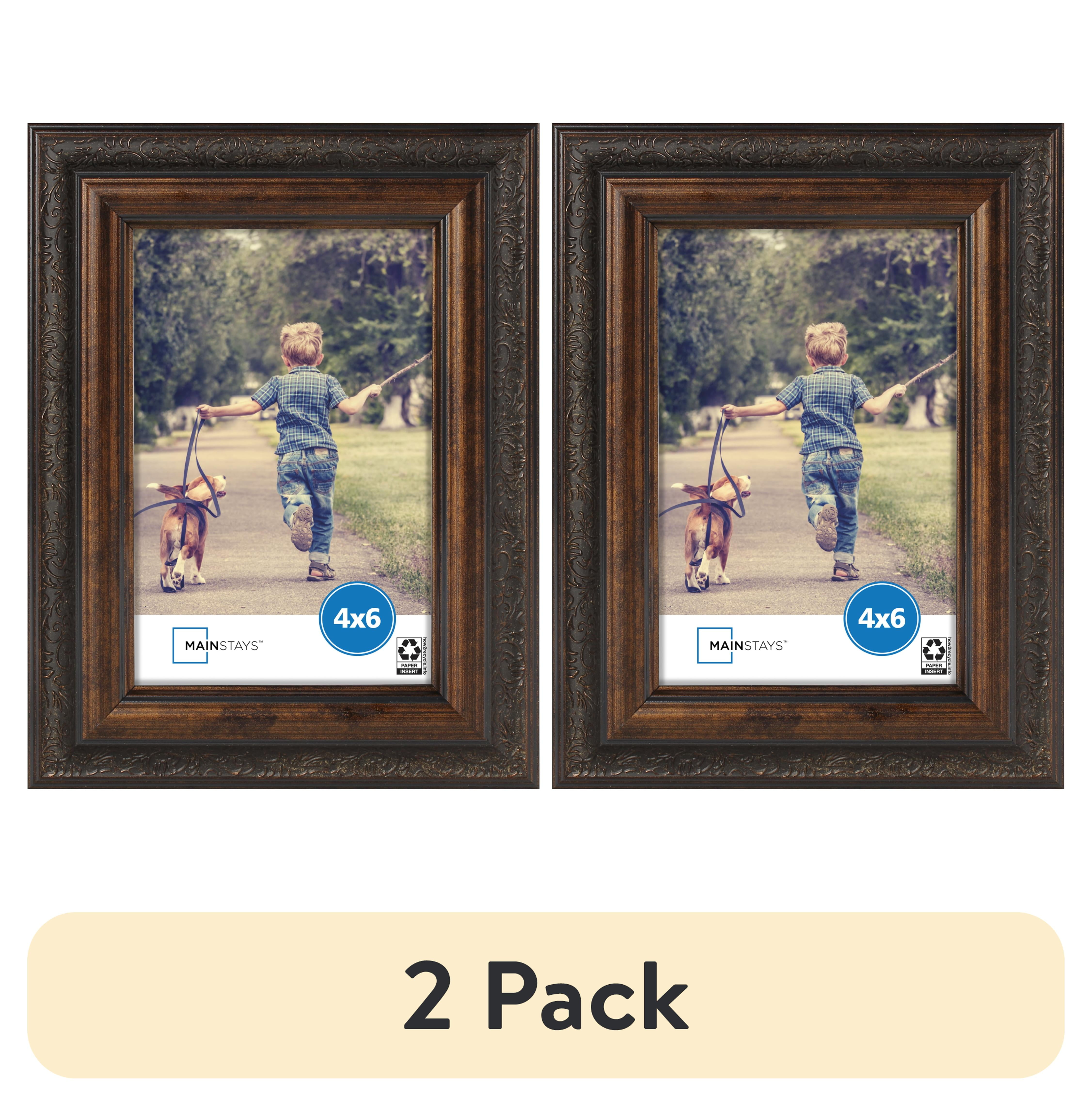 (2 pack) Mainstays 4x6 Antique Bronze Decorative Tabletop Picture Frame