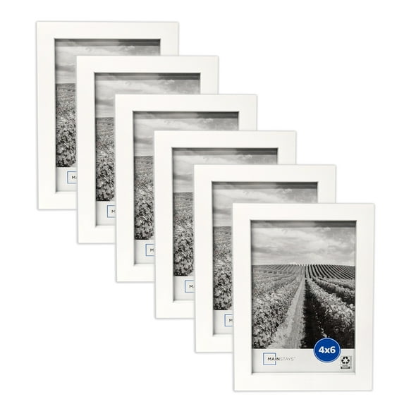 (2 pack) Mainstays - 4x6 Picture Frame - White Gallery Linear Program Tabletop & Wall Photo Frame, Set of 3