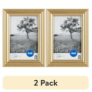 (2 pack) Mainstays – 4x6 Picture Frame – Gold Traditional Program Tabletop Photo Frame