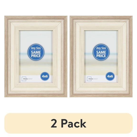 Mainstays Two Tone Beige Tabletop Picture Frames, Multiple Sizes