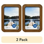 (2 pack) Mainstays 4 x 6 Picture Frame, Walnut Wood Finish, Rounded Corners, Tabletop Photo Frame