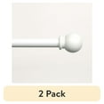 thumbnail image 1 of (2 pack) Mainstays 5/8" White Ball Single Curtain Rod, 48-84", 1 of 5