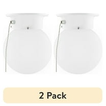 (2 pack) Mainstays 5.9" Classic Flush Mount Ceiling Light, White Finish Frosted Glass Shade, Bulb Not Included