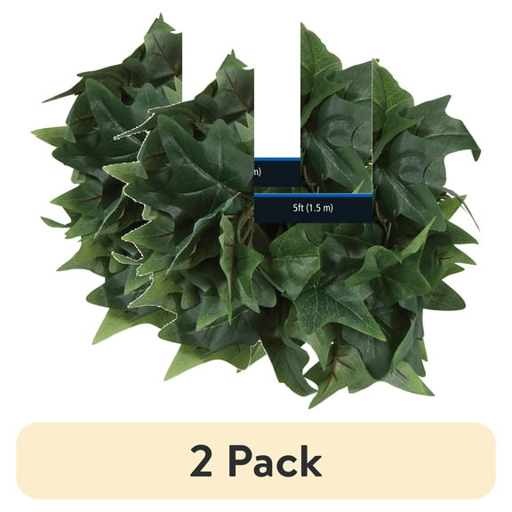 (2 pack) Mainstays 5' Artificial Green Ivy Decorative Garland