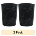 thumbnail image 1 of (2 pack) Mainstays Bathroom Trash Can, 5 Gallon Marble Plastic Garbage Bucket Bin with No Lid, Black, 1 of 12