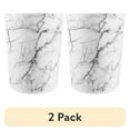 thumbnail image 1 of (2 pack) Mainstays Bathroom Trash Can, 5 Gallon Marble Plastic Garbage Bucket Bin with No Lid, White, 1 of 7
