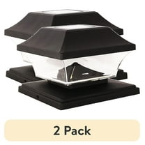 (2 pack) Mainstays 5 Lumen Solar Powered Outdoor Integrated LED Landscape Post Cap Light, Black