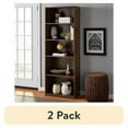 thumbnail image 1 of (2 pack) Mainstays 5-Shelf Bookcase with Adjustable Shelves, Canyon Walnut, 1 of 7