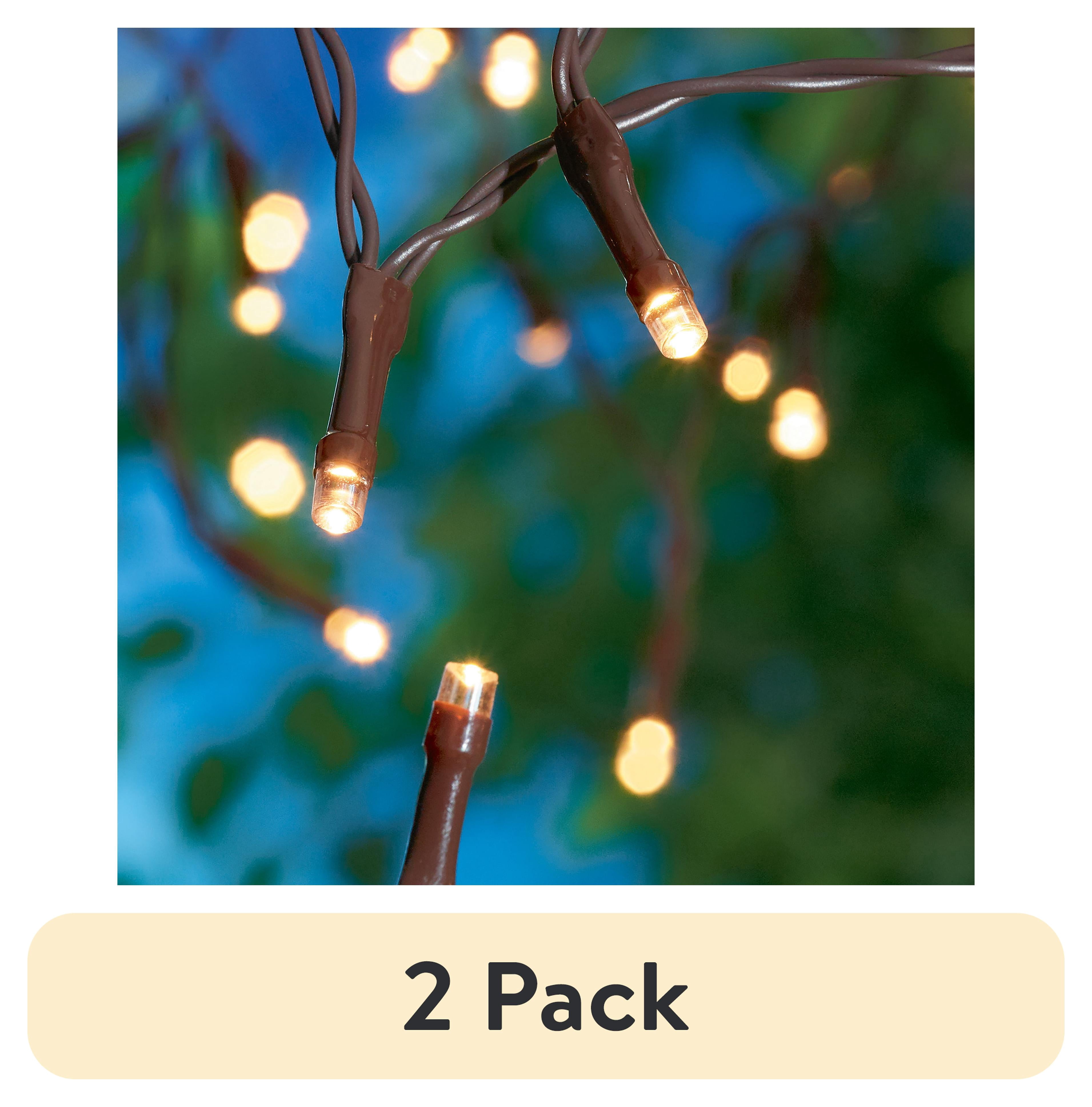 (2 pack) Mainstays 50-Count Warm White LED Solar-Powered Mini Outdoor String Lights