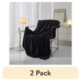 thumbnail image 1 of (2 pack) Mainstays Cozy Textured Plush Throw Blanket, Black, 50"x60" All Ages, 1 of 7
