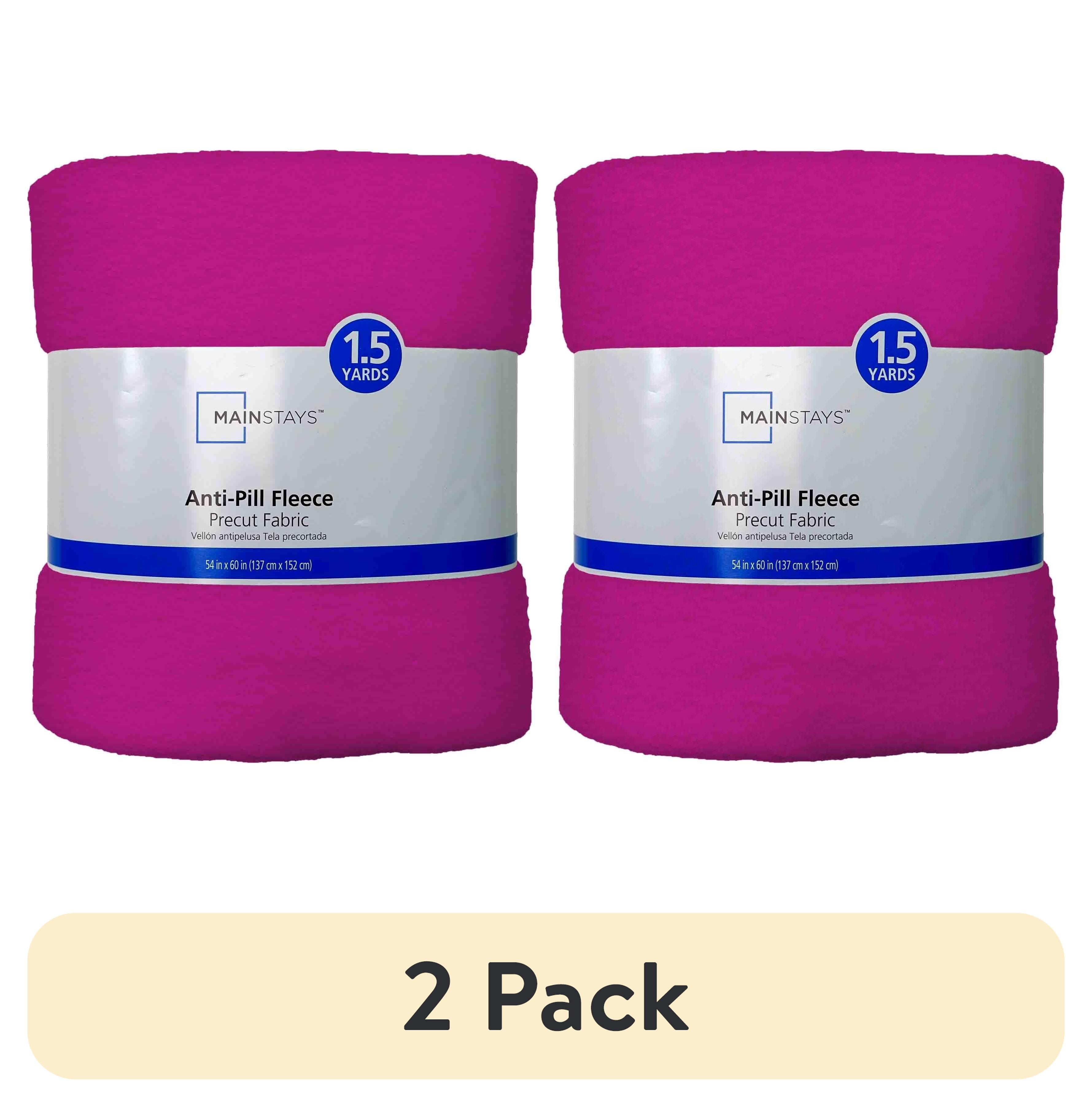 (2 pack) (2 pack) Mainstays 1.5 Yards 100% Polyester Lux Anti-pill Fleece Solids, Hot Pink, 60" Wide for Crafts