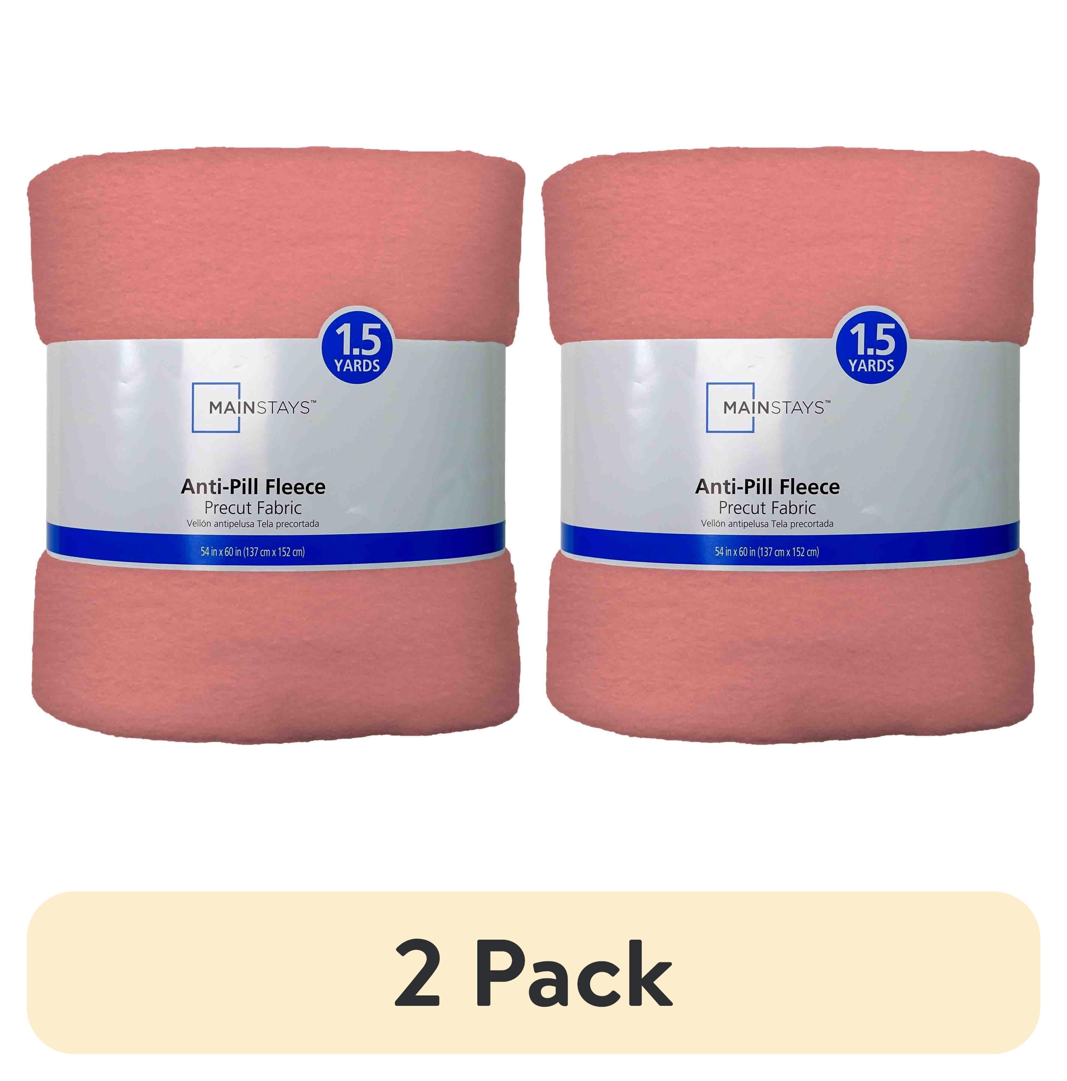 (2 pack) Mainstays 1.5 Yards 100% Polyester Lux Anti-pill Fleece Solids, Coral, 60" Wide for Crafts