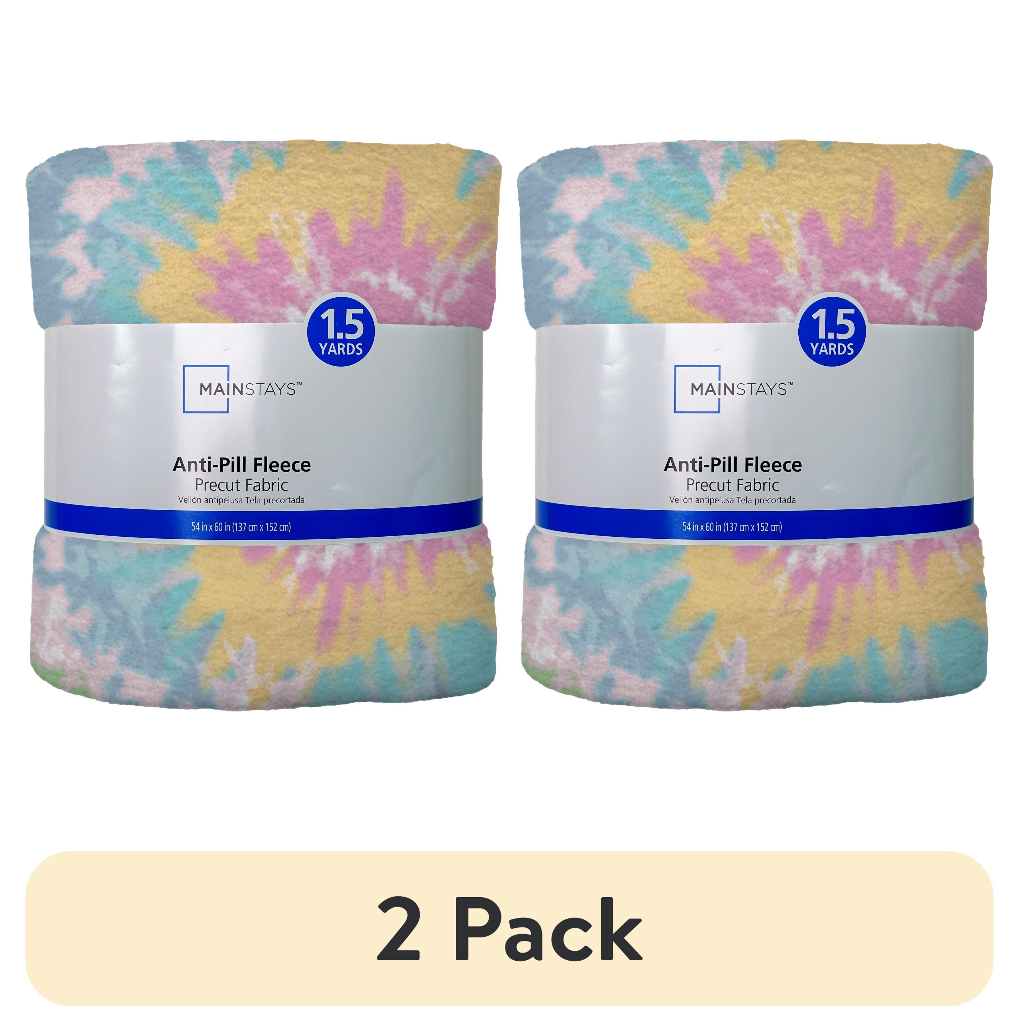 (2 pack) Mainstays 1.5 Yards 100% Polyester Lux Anti-pill Fleece Tie Dye, Multi-color, 60" Wide for Crafts