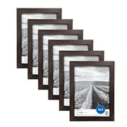 (2 pack) Mainstays Linear Gallery 5 x 7 Picture Frame, Brown, Tabletop or Wall Display, Set of 3