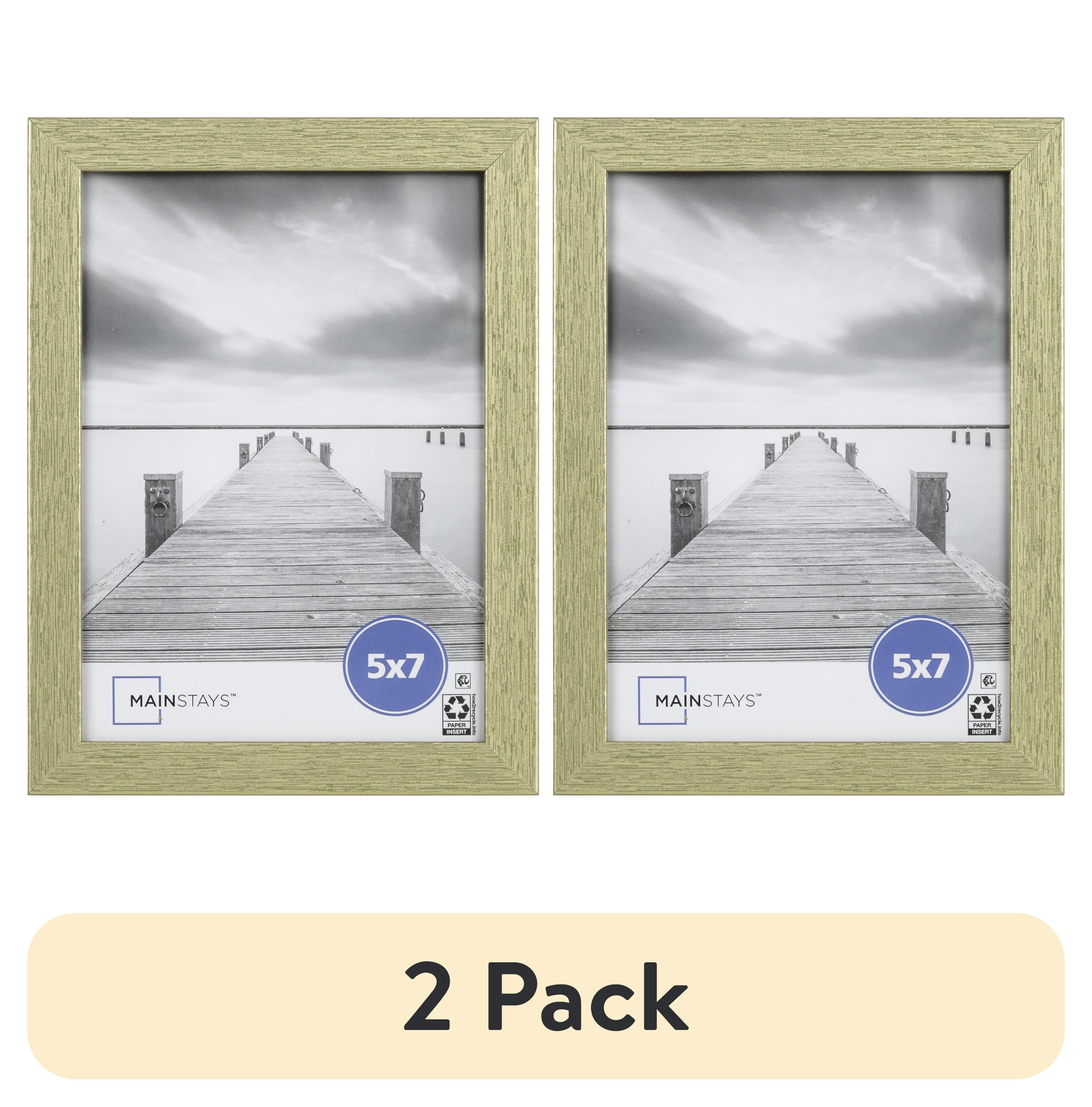 (2 pack) Mainstays – 5x7 Picture Frame – Gold Linear Program Tabletop Photo Frame