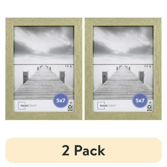 (2 pack) Mainstays 5x7 Linear Gold Gallery Picture Frame