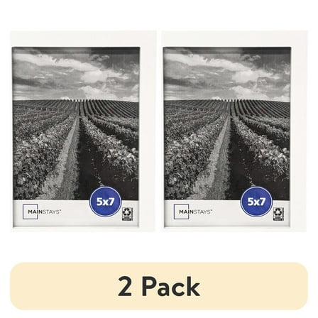 (2 pack) Mainstays – 5x7 Picture Frame – White Linear Program Tabletop Photo Frame