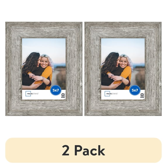 (2 pack) Mainstays 5 x 7 Rustic Gray Tabletop Picture Frame