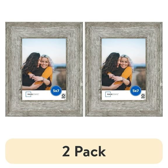(2 pack) Mainstays – 5x7 Picture Frame – Rustic Gray Tabletop Photo Frame
