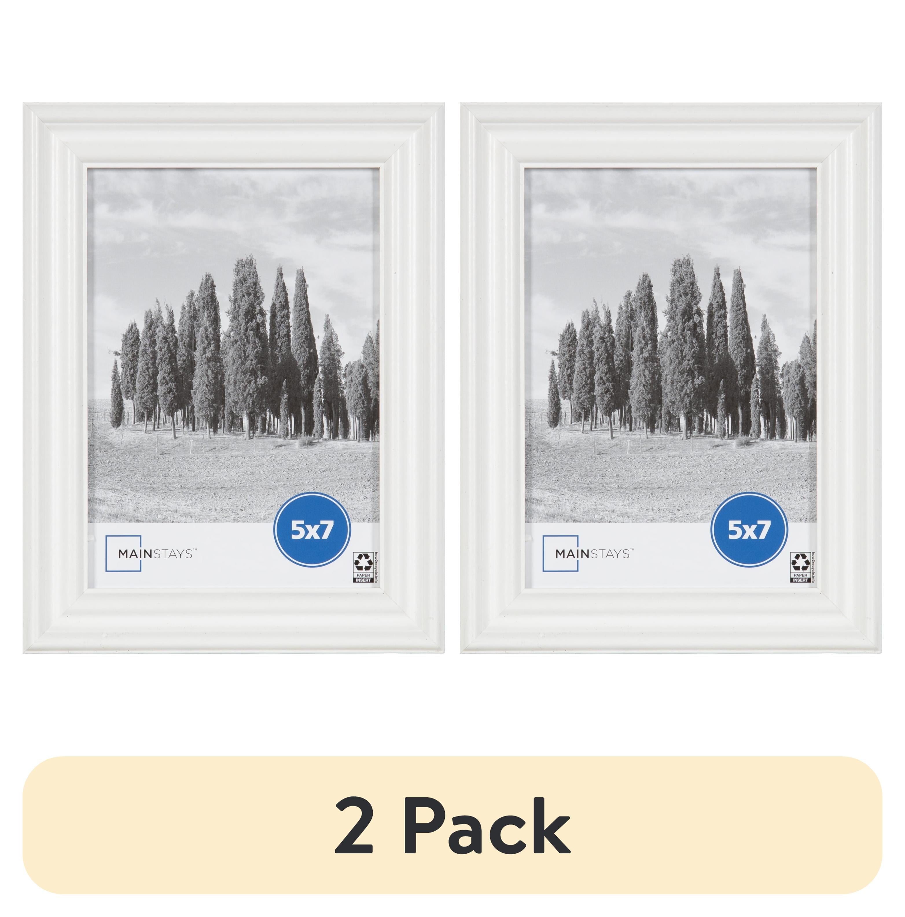 (2 pack) Mainstays – 5x7 Picture Frame – White Traditional Program Tabletop Photo Frame - Walmart.com