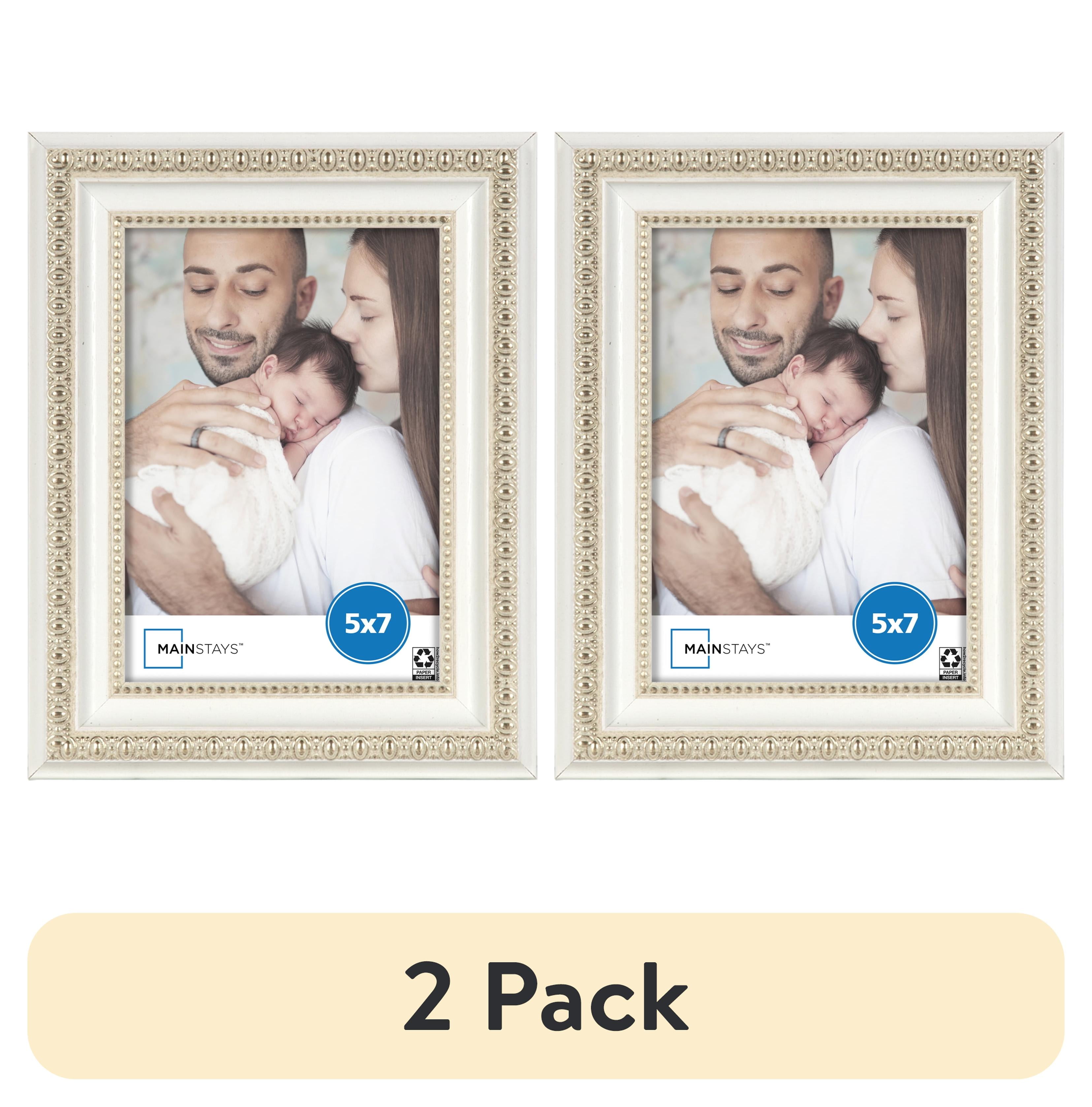 (2 pack) Mainstays – 5x7 Picture Frame – White Ornate Tabletop Photo Frame