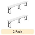 thumbnail interactive-video image 1 of (2 pack) Mainstays 6' Centerfold Bench, Steel Frame, Indoor Outdoor, Includes Carry Handle, White, 1 of 17