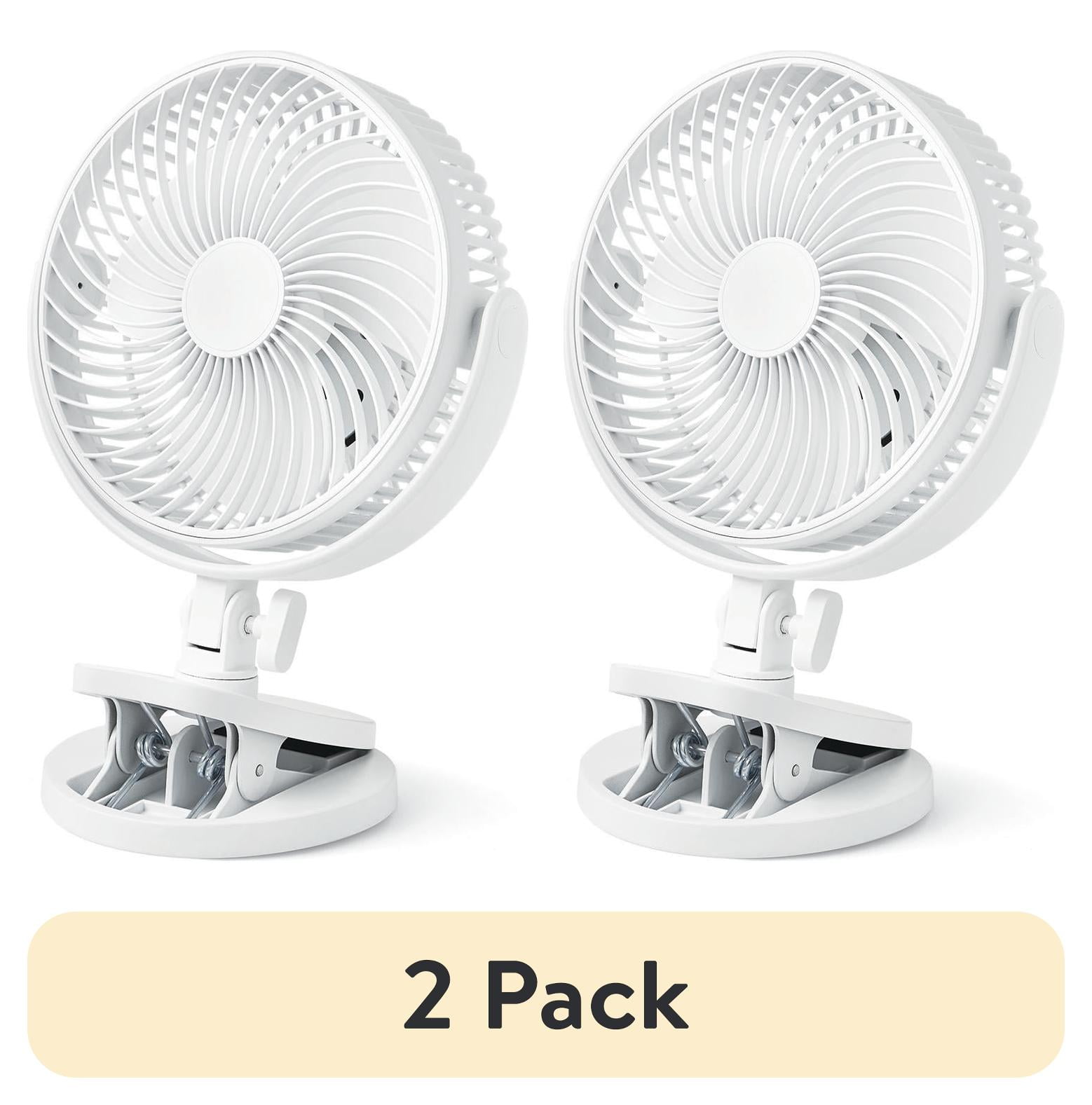 (2 pack) Mainstays 6-inch New Desktop or Clip-on AC Electric Personal Indoor Fan with 2 Speeds, White