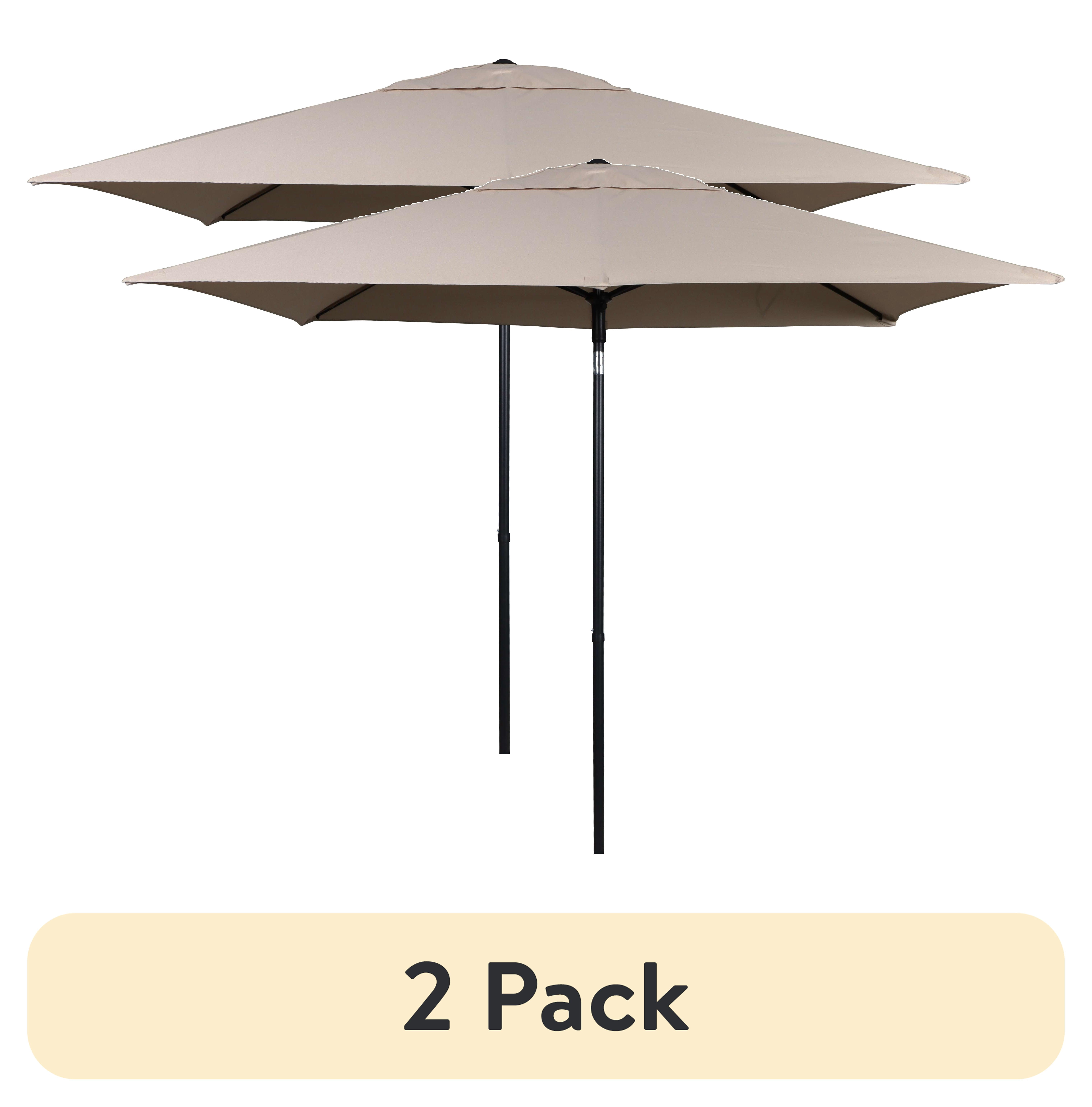 7-1 2 ft push-up patio umbrella model ucs00401c-tan (2 pack) Mainstays 6 x 7.5' Tan Rectangular Patio Push Up Umbrella,  Adjustable Tilt