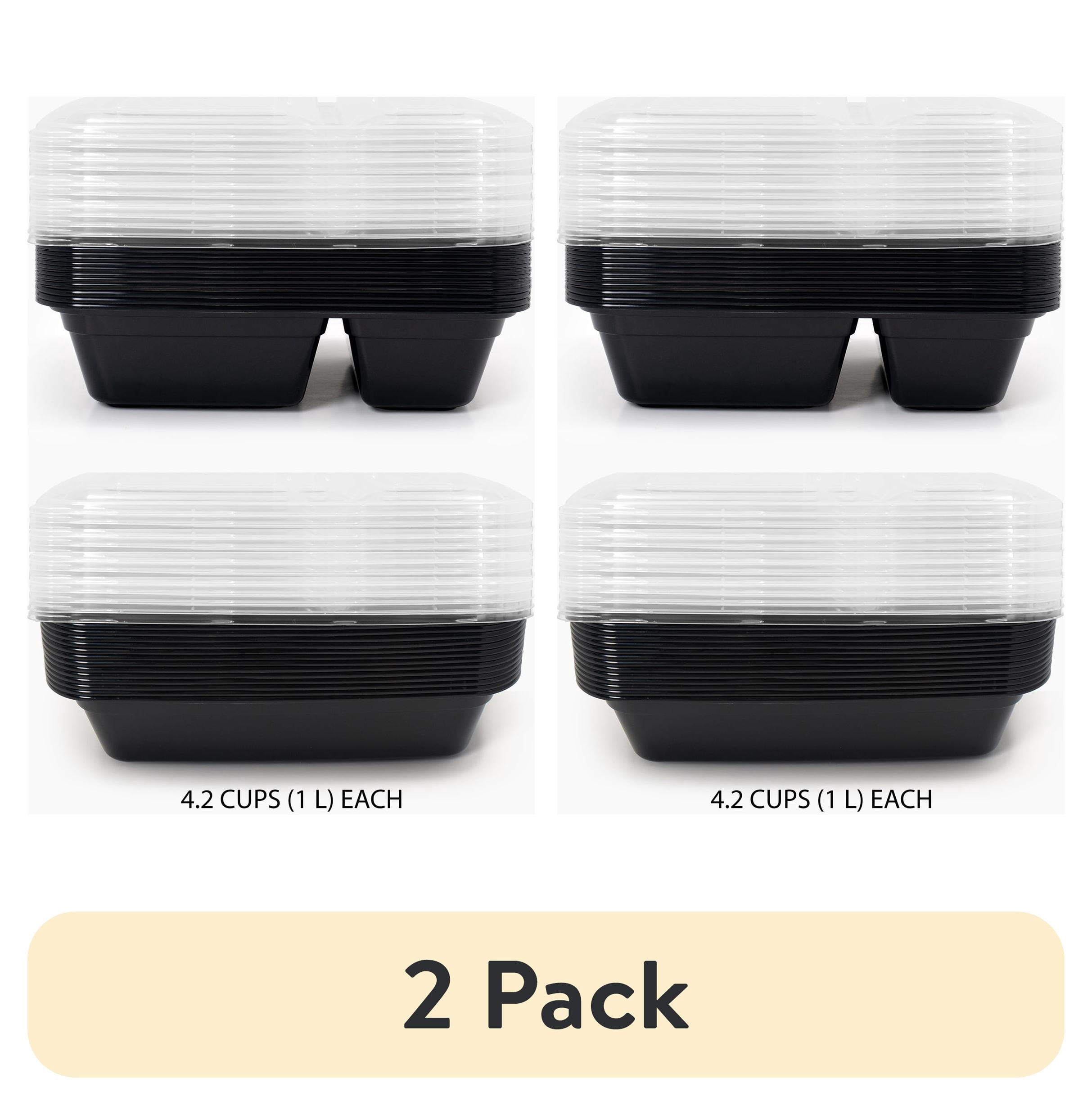 (2 pack) Mainstays 60-Piece BPA-Free Plastic Meal Prep Container Set