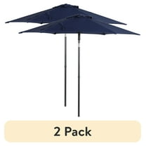 (2 pack) Mainstays 7.5' Navy Push-up and Tilt Market Patio Umbrella