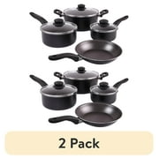 2 pack Mainstays 7-Piece Nonstick Aluminum Cookware Set, Black