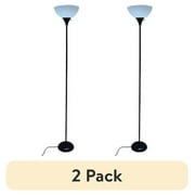 (2 pack) Mainstays 71" Black Floor Lamp, Modern Design