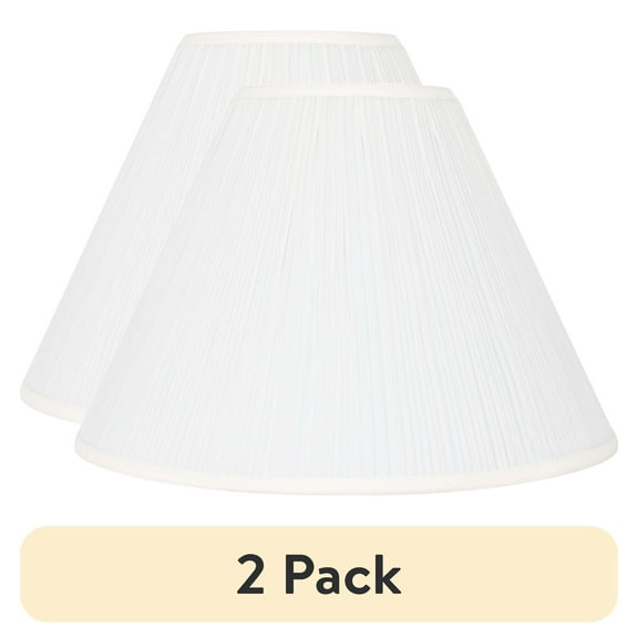 (2 pack) Mainstays 7x18x13" Empire Off-White Pleated Lamp Shade