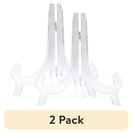 (2 pack) Mainstays Clear Acrylic Tabletop Display Easel, 1 Piece