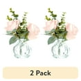 thumbnail image 1 of (2 pack) Mainstays 8" Tabletop Faux Rose Floral Arrangement in Clear Glass Bud Vase, 1 of 7