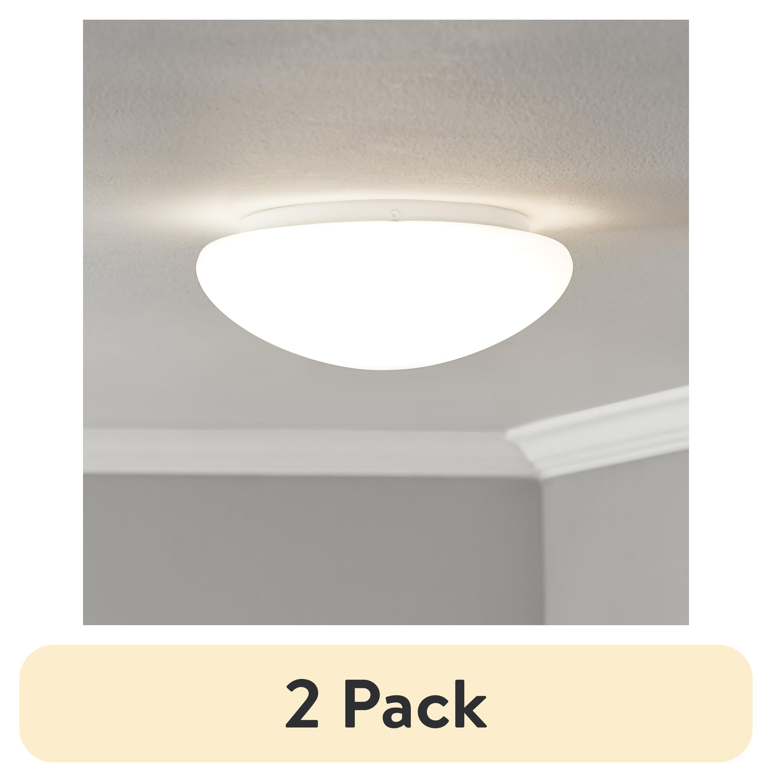 (2 pack) Mainstays 8in 900LM 3CCT Flush Mount