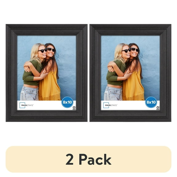 (2 pack) Mainstays – 8x10 Picture Frame – Black Beaded Tabletop Photo Frame