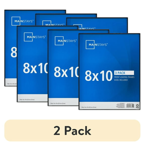 (2 pack) Mainstays 8x10 Front Loading Basic Tabletop Picture Frame, Black, Set of 3