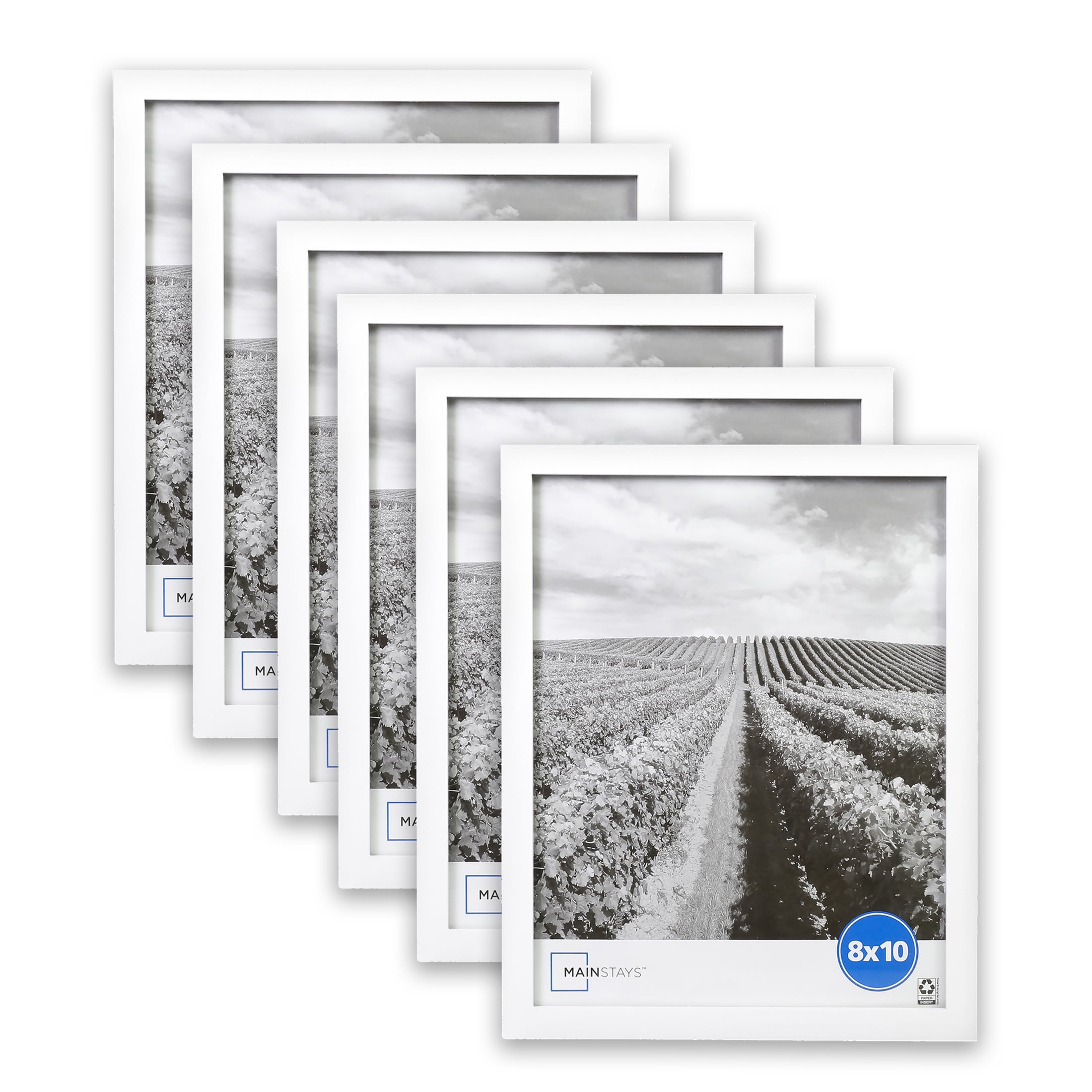 (2 pack) Mainstays - 8x10 Picture Frame - White Gallery Linear Program Tabletop & Wall Photo Frame, Set of 3