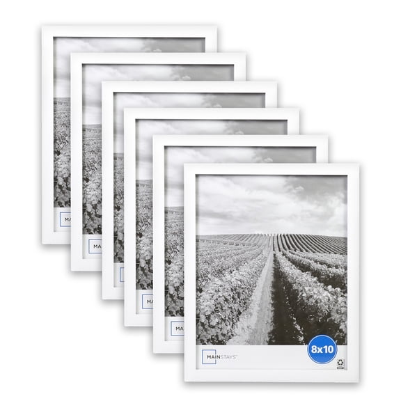 (2 pack) Mainstays - 8x10 Picture Frame - White Gallery Linear Program Tabletop & Wall Photo Frame, Set of 3