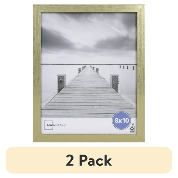 (2 pack) Mainstays – 8x10 Picture Frame – Gold Linear Program Tabletop Photo Frame