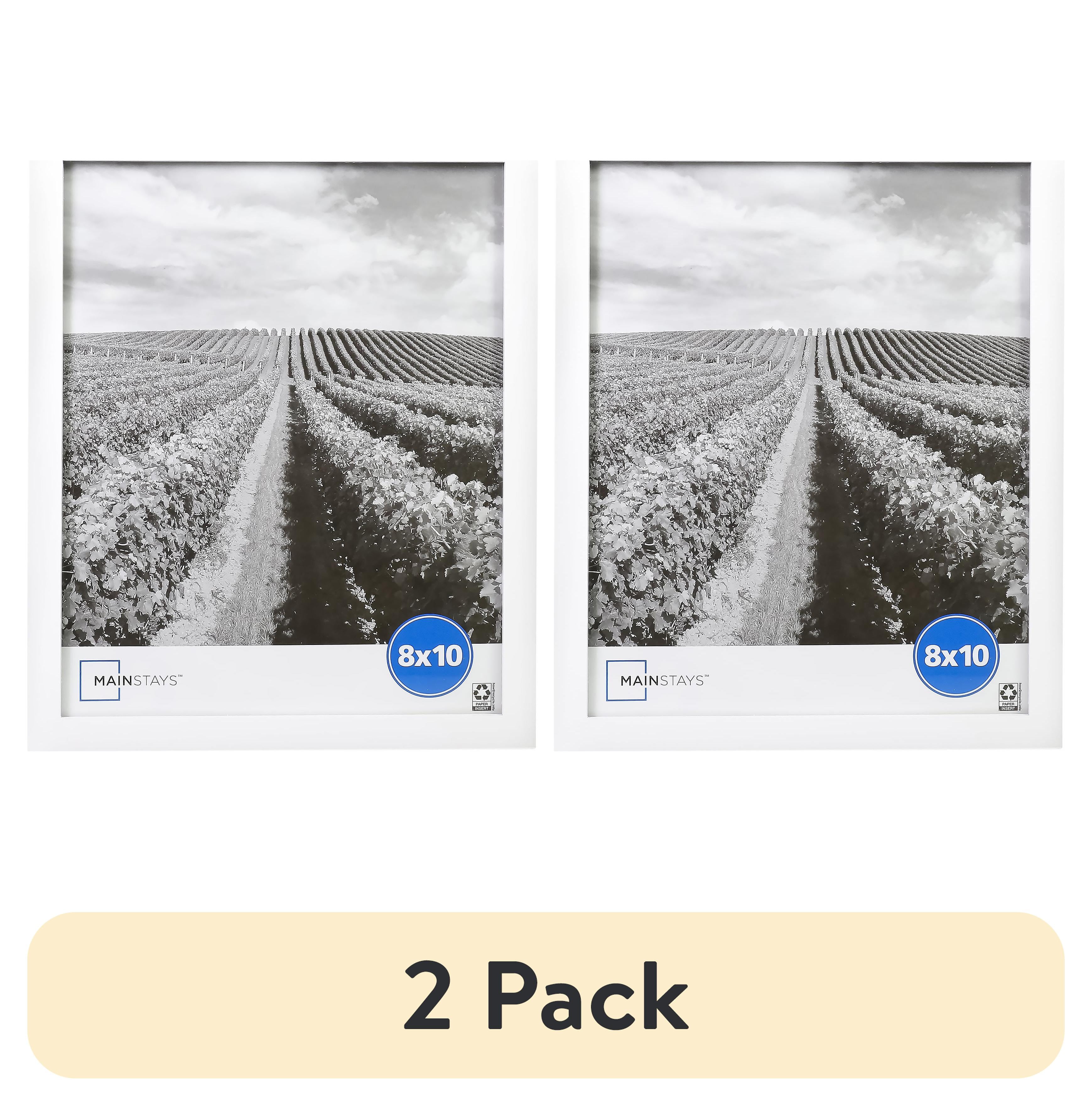 (2 pack) Mainstays – 8x10 Picture Frame – White Gallery Linear Program Tabletop & Wall Photo Frame
