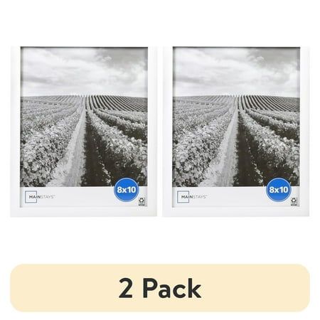 (2 pack) Mainstays 8 x 10 White Gallery Picture Frame, Tabletop or Wall Display