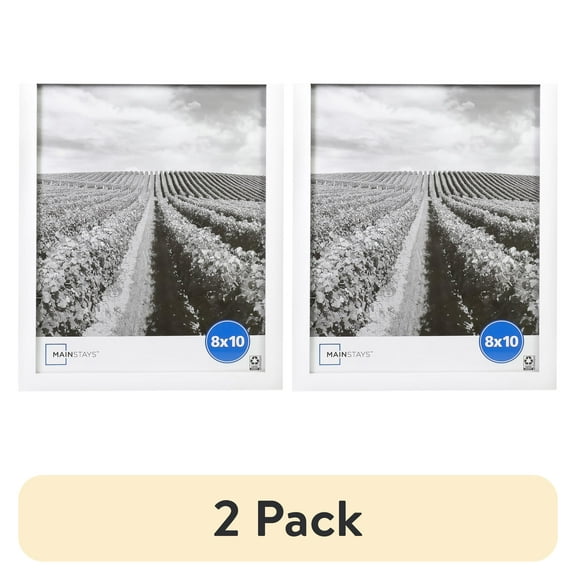 (2 pack) Mainstays – 8x10 Picture Frame – White Linear Program Tabletop Photo Frame