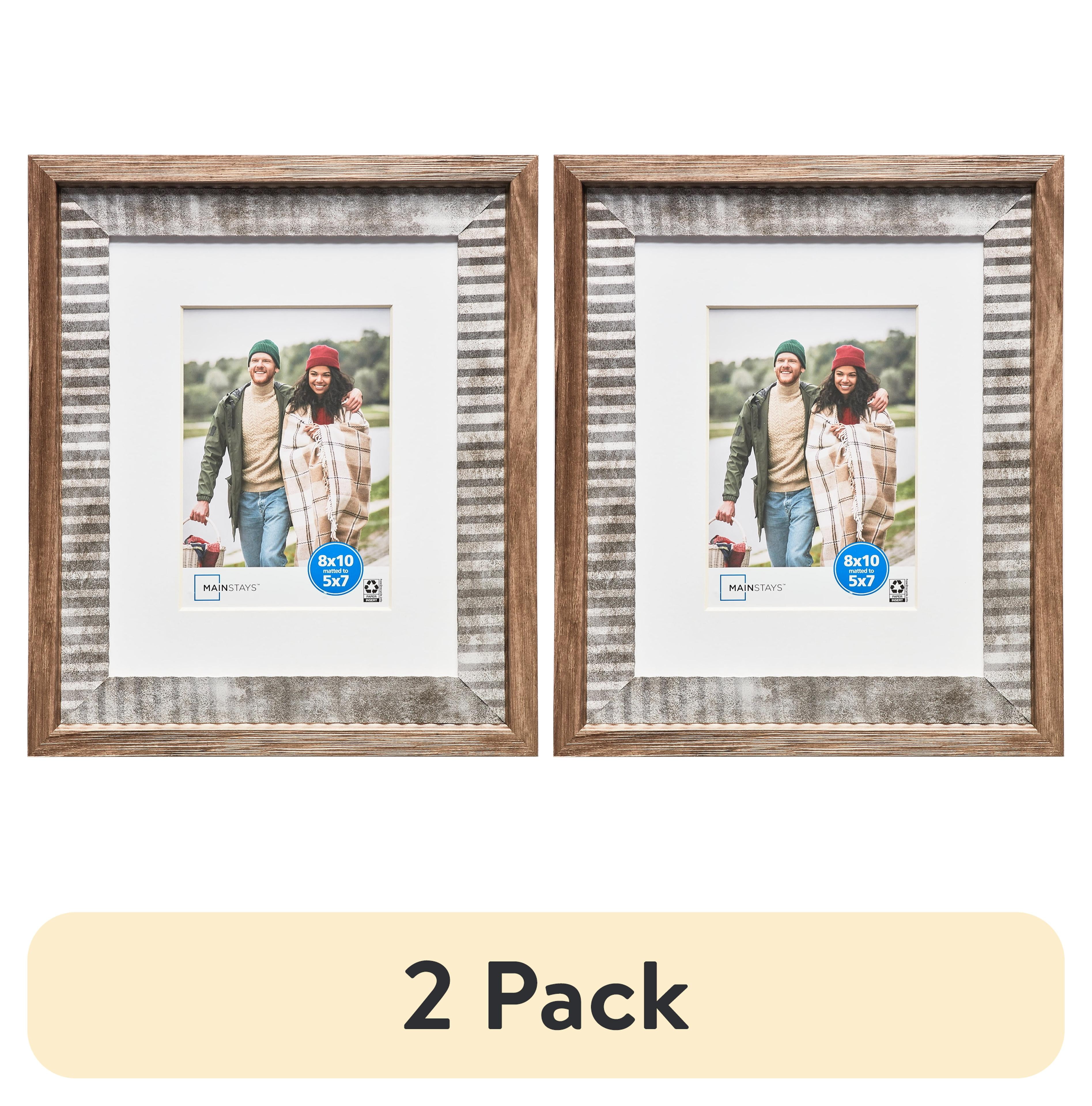 (2 pack) Mainstays 8 x 10 Rustic Farmhouse Picture Frame, Matted for 5 x 7 Photo