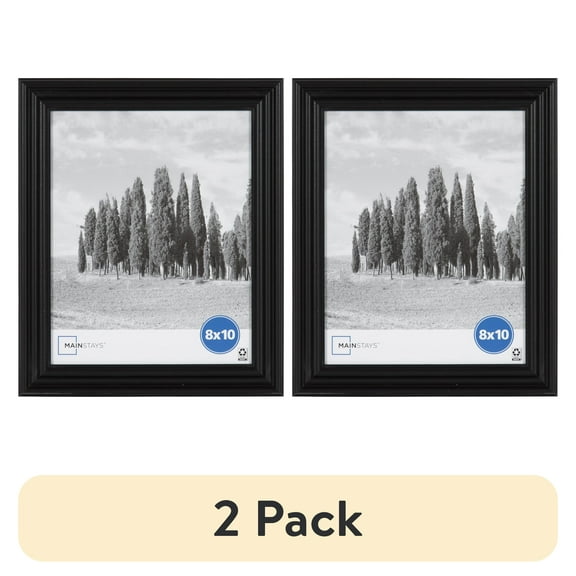 (2 pack) Mainstays  8x10 Picture Frame  Black Traditional Program Tabletop Photo Frame