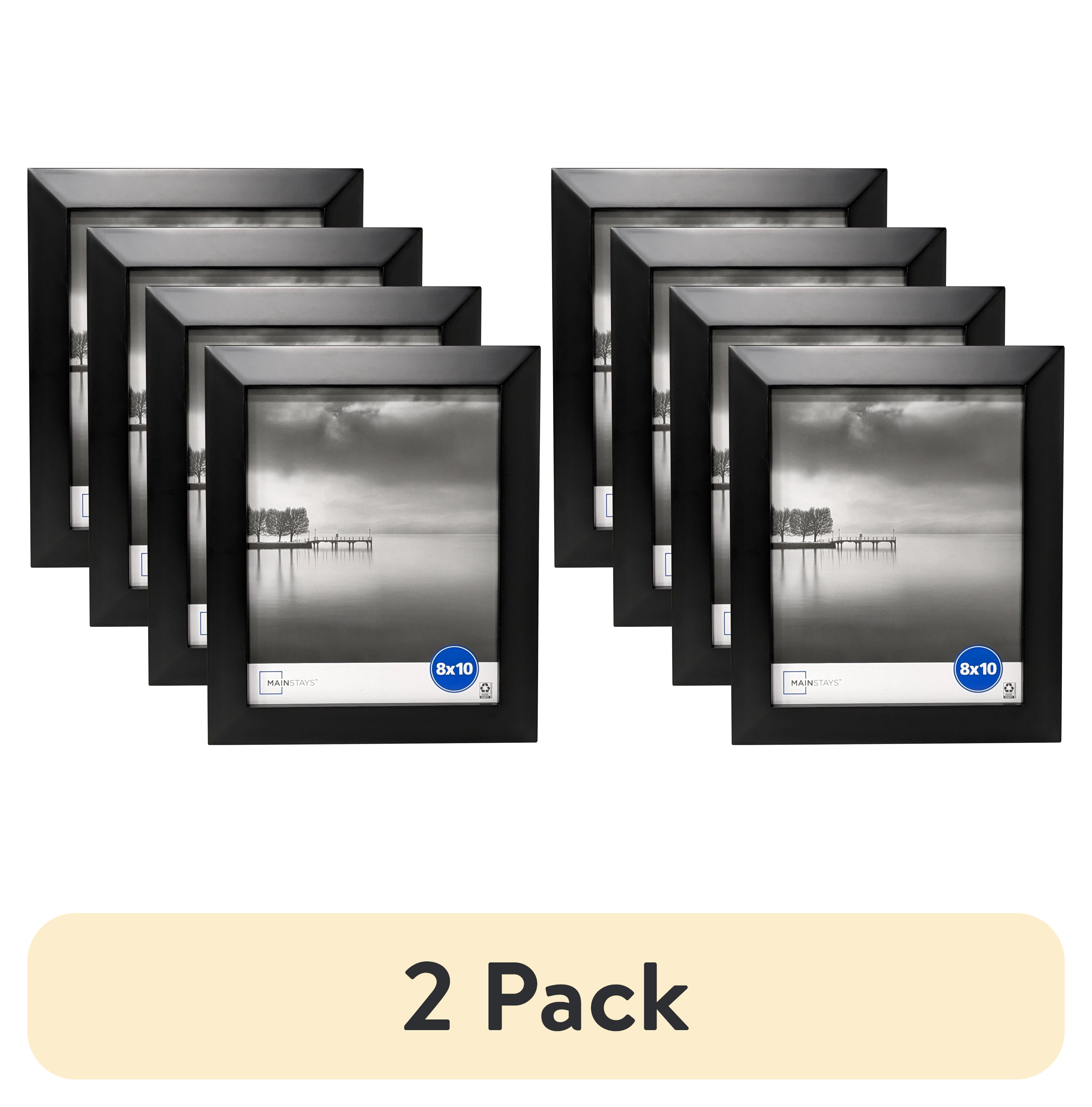 (2 pack) Mainstays 8 x 10 Black Wide Beveled Tabletop Picture Frame Set, 4 Pack