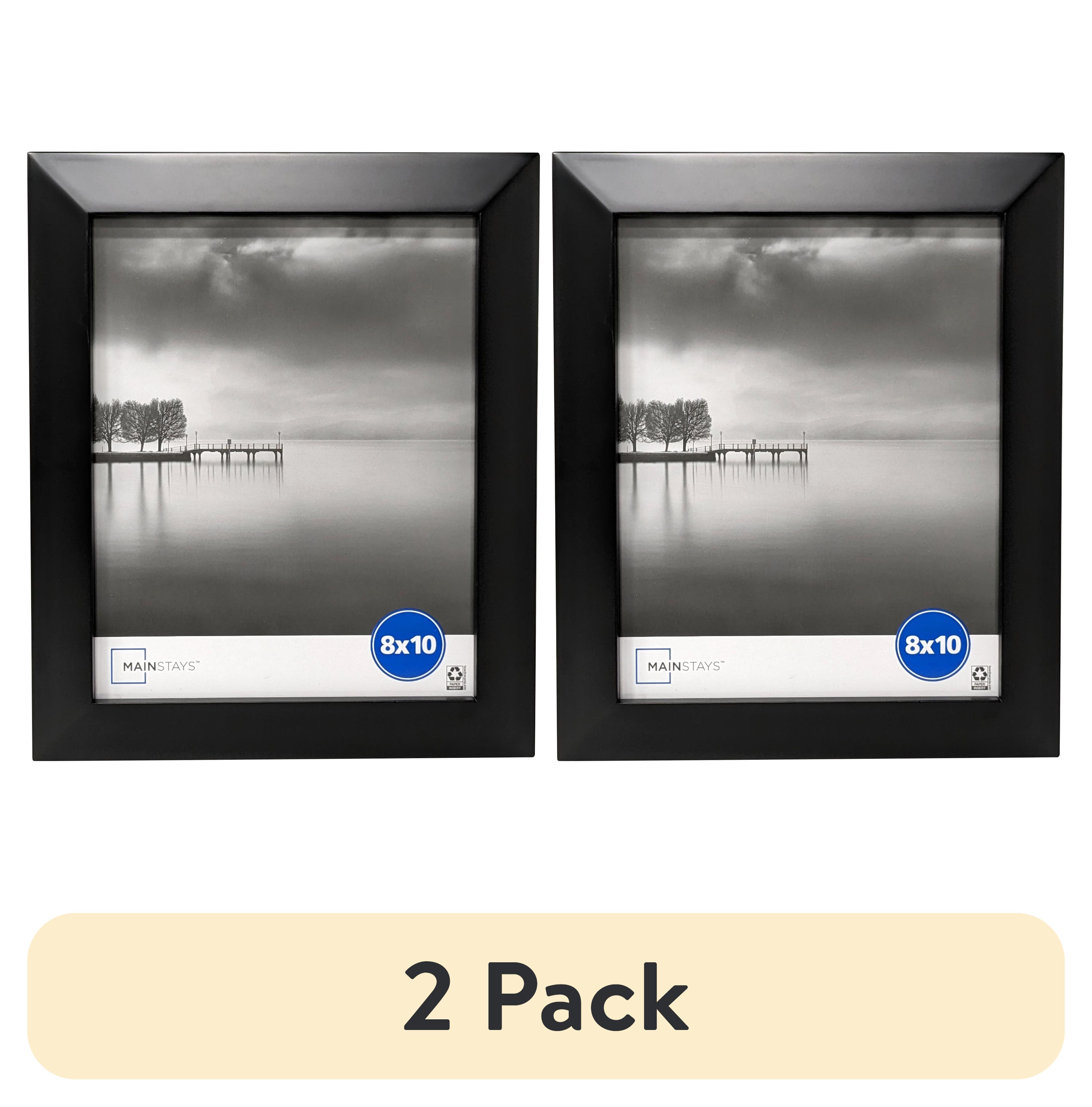 (2 pack) Mainstays – 8x10 Picture Frame – Black Gallery Bevel Program Tabletop & Wall Photo Frame