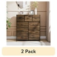 thumbnail interactive-video image 1 of (2 pack) Mainstays 9 Drawer Fabric Dresser for Bedroom 40" Wide x 45" Tall, Brown, 1 of 10